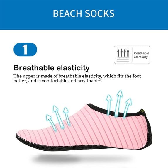 Hot Sales CNJKEHIUV Under $6 Unisex Barefoot Water Socks, Quick Dry Anti-Slip Aqua Socks for Beach Yoga Swim Pink M 1 Pair