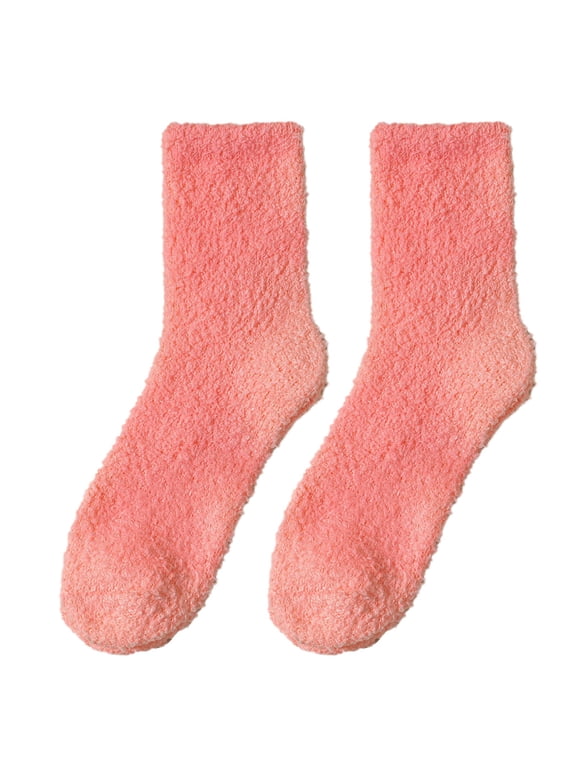 Hot Sales Cute Ankle Crew Socks Under $2 GIJNRIUIUA Fuzzy Socks for Women Soft Fluffy Winter Cozy Slipper Socks Cute Plush Warm Home Sleep Socks for Christmas Valentine's Day Gifts 2 Pairs