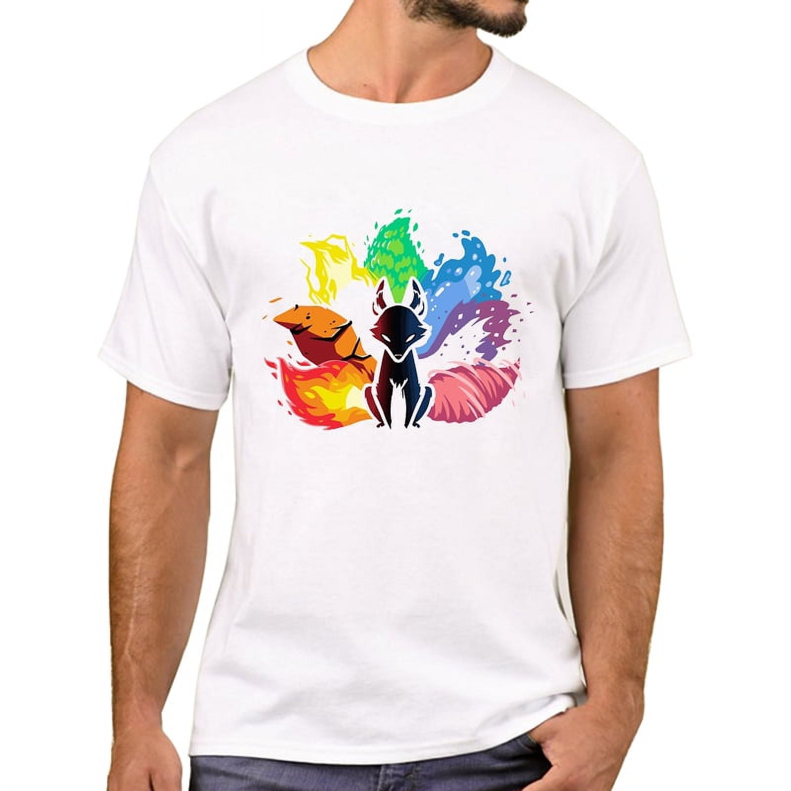 Hot Sales Fashion Mask Men T-Shirt Japanese Fox Printed T