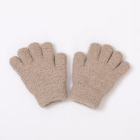 Hot Sales Fingerless Gloves for Women Men GIJNRIUIUA Under $4 Winter Children Gloves Kids Windproof Full Finger Gloves with Elastic Cuffs Skiing Cycling Mitten Brown Gloves & Mittens