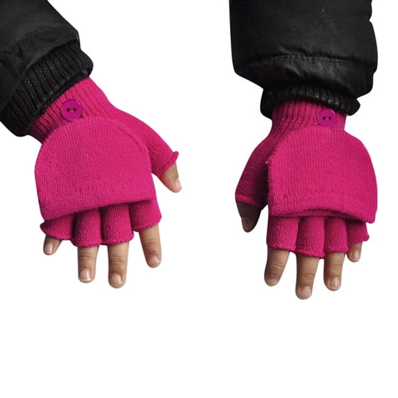 Hot Sales Fingerless Gloves for Women Men GIJNRIUIUA Under $3 Baby Boys Girls Winter Hand Wrist Warmer Cover Fingerless Gloves Pink Gloves & Mittens
