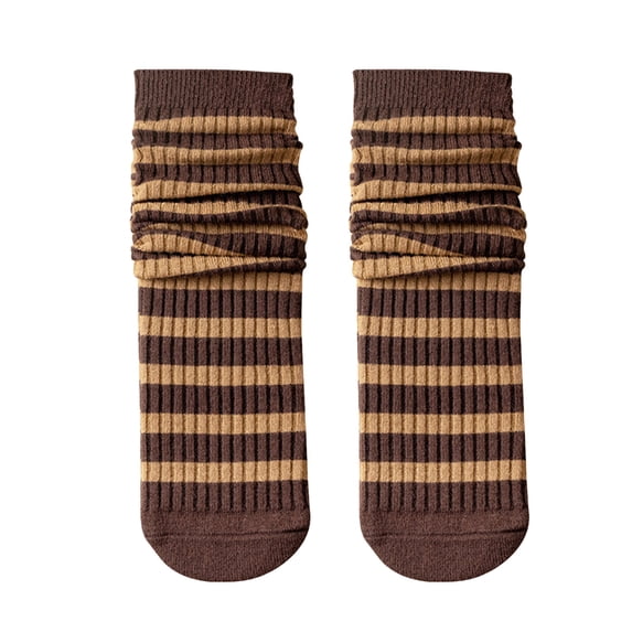 Hot Sales Fuzzy Socks Under $2 GIJNRIUIUA Multicolor Crew Socks Winter Women Striped Socks Mid Tube Autumn and Qinter All Long Tube Pure Cotton Pile Socks Slipper Socks