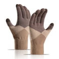 thumbnail image 1 of Hot Sales Gloves for Women GIJNRIUIUA Under $4 Winter Women Keep Warm Touching Screen Knit Gloves Elastic Cuff Soft Full Finger Gloves Mitten Brown Gloves & Mittens, 1 of 7