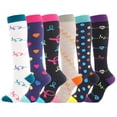 thumbnail image 1 of Hot Sales Knee High Socks for Women Under $8 GIJNRIUIUA Black Knee-High Socks 6 Pack Socks for Women and Men Circulation Best Support for Running Athletic Leg Warmers, 1 of 2