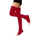 thumbnail image 1 of Hot Sales Knee High Stockings Under $6 GIJNRIUIUA Red Knee-High Socks Women's Knit Vertical Stripe Seasonal Over the Knee Long Socks Yoga Sports Casual Socks Leg Warmers, 1 of 6