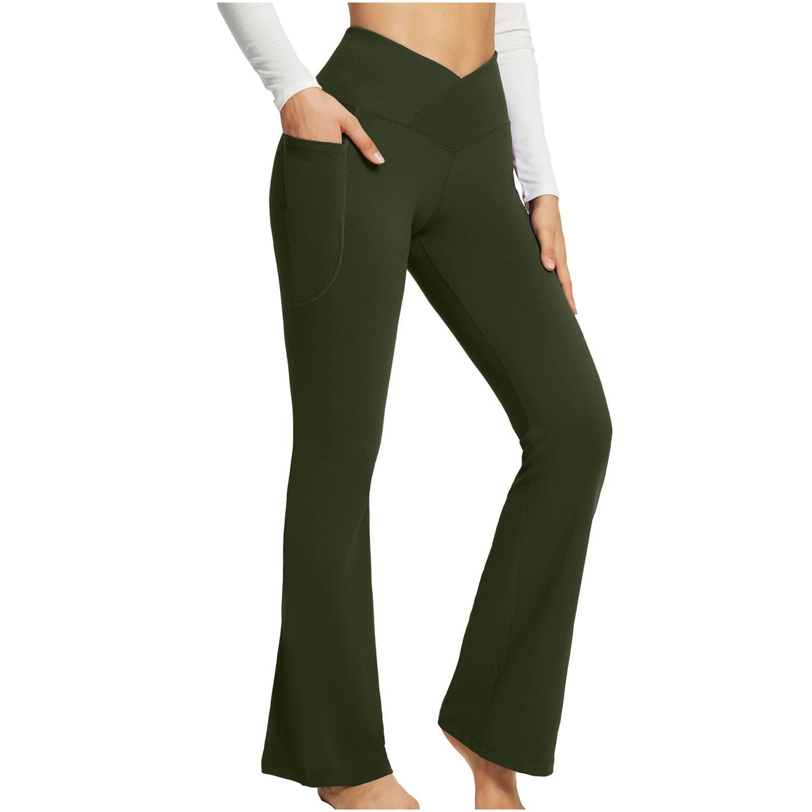 XZNGL Yoga Pants with Pockets for Women Womens Quick Dry Solid
