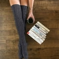 thumbnail image 1 of Hot Sales Long Socks for Women Under $2 GIJNRIUIUA Dark Gray Knee-High Socks Winter Girls Ladies Women Keep Warm Thigh High Over the Knee Socks Long Cotton Stockings Lace Knit Warm Stockings, 1 of 5