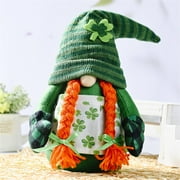 Hot Sales! MIARHB St. Patrick's Day Gnomes Decorations for Home Kids To St. Patrick's Day Gnome Doll Swedish Elfs Dwarf Ornaments Set Handmade Plush Toy Stuffed Doll