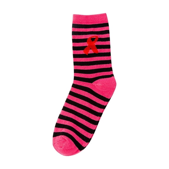 Hot Sales Men Socks Under $2 GIJNRIUIUA Wine Crew Socks Winter Breast Cancer Awareness Socks Ribbon Soft Ankle Socks Slipper Socks