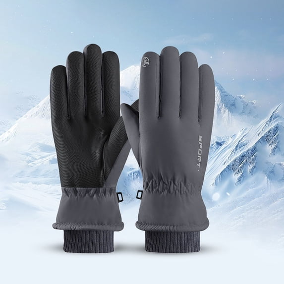 Hot Sales Men Women Waterproof Knit Gloves GIJNRIUIUA Under $7 Winter Ski Gloves for Women Windproof Touchscreen Thermal Gloves Warm Thickened with Fleece for Skiingcycling Gray Gloves & Mittens
