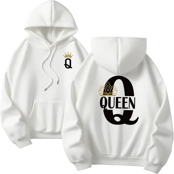 Hot Sales Mens Womens Hoodies King Queen Printing Sweatshirts Versatile Casual Couple's Clothing Daily Pullover Fall Winter Y2k