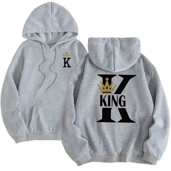 Hot Sales Mens Womens Hoodies King Queen Printing Sweatshirts Versatile Casual Couple's Clothing Daily Pullover Fall Winter Y2k
