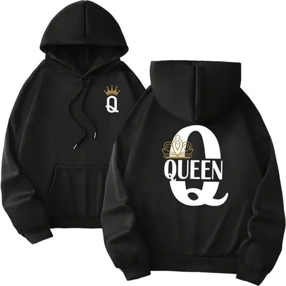 Hot Sales Mens Womens Hoodies King Queen Printing Sweatshirts Versatile Casual Couple's Clothing Daily Pullover Fall Winter Y2k