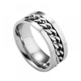 thumbnail image 1 of Hot Sales! Rotation Chain Jewelry Titanium Steel Chain Rotation Jewelry Ring Stainless Steel Fidget Ring Anxiety Ring for Men (Size:6-11), 1 of 7