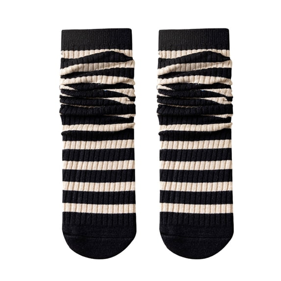 Hot Sales Socks for Men and Women Under $2 GIJNRIUIUA Black Crew Socks Winter Women Striped Socks Mid Tube Autumn and Qinter All Long Tube Pure Cotton Pile Socks No-Show Socks