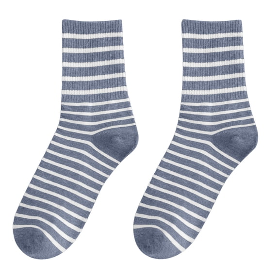Hot Sales Socks for Men and Women Under $2 GIJNRIUIUA Blue Crew Socks Winter Womens Winter Socks Autumn and Winter Mid Tube Socks Stripe Printing Warm Stockings No-Show Socks