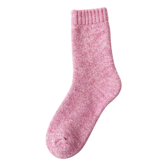 Hot Sales Socks for Men and Women Under $2 GIJNRIUIUA Pink Crew Socks Extra Thick Socks for Women Autumn/Winter Mid Calf Socks with Thick Insulation Fuzzy Thread Loop Knit and Towel Socks for Winter