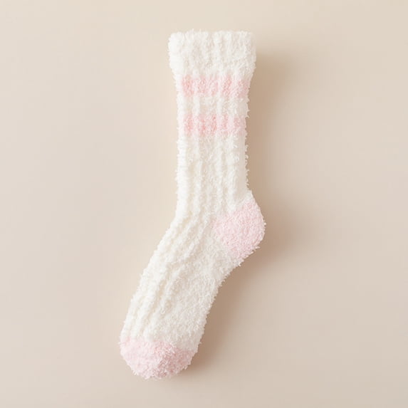 Hot Sales Socks for Men and Women Under $2 GIJNRIUIUA Pink Crew Socks Winter Warm Soft Winter Comfort Thickened Warm Sleeping Socks for Women No-Show Socks