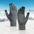 thumbnail image 1 of Hot Sales Thermal Cold Weather Gloves GIJNRIUIUA Under $3 Winter Upgraded Touch-Screen Gloves Elastic Cuff Thermal Soft Knit Gloves for Men Women White Gloves & Mittens, 1 of 7