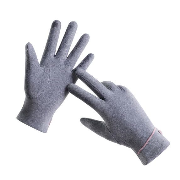 Hot Sales Thermal Gloves Warm Gloves GIJNRIUIUA Under $4 Women's Warm Gloves Autumn and Winter Warm Fleece Single Button Outdoor Cycling and Driving Gloves Gray Gloves & Mittens