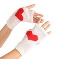 thumbnail image 1 of Hot Sales Thermal Warm Fingerless Gloves GIJNRIUIUA Under $3 Women's Solid Color Heart Pattern Missing Half Finger Warm Knit Gloves White Gloves & Mittens, 1 of 4
