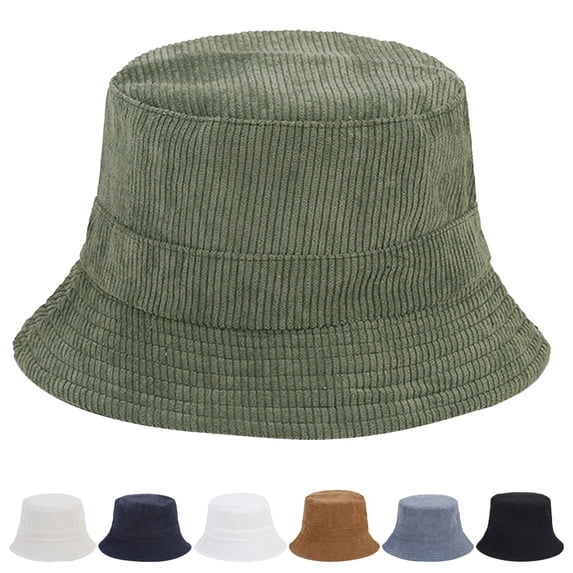 Hot Sales Under $5 Black Fishing Cap GIJNRIUIUA Men's and Women's Autumn and Winter Corduroy Fisherman's Hat Double Wear Basin Hat Visor Baseball Hat