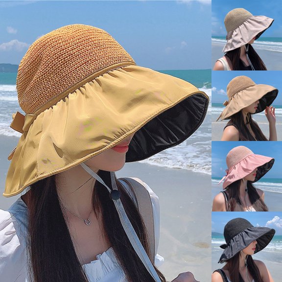 Hot Sales Under $5 Khaki Foldable Wide Brim Beach Fishing Hat GIJNRIUIUA Black Hat Outdoor Women's Hat 50+ Hat Coating Sun Baseball Caps Beach Hats