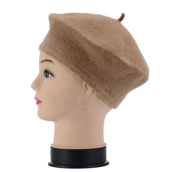 Hot Sales Under $5 Khaki French Style Beret Hat for Women GIJNRIUIUA Ladies Solid Color Imitation Beret Bud Hat Painter Hat Newsboy Hats