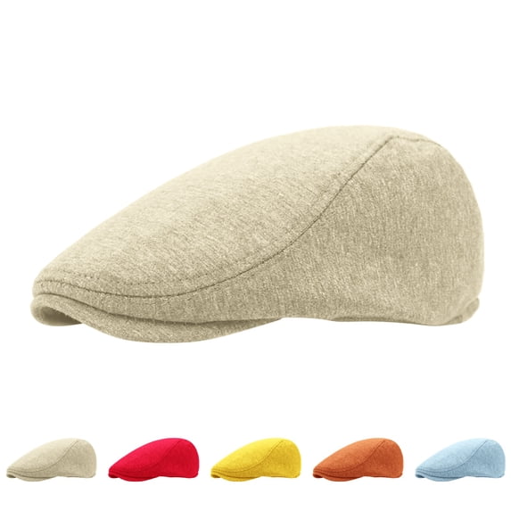 Hot Sales Under $5 Orange Classic Beret Hats GIJNRIUIUA Men Cotton Newsboy Cap Soft Fit Cabbie Hat Visor Hats