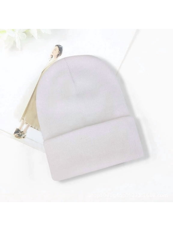 Hot Sales Under $5 White Beanie Hat GIJNRIUIUA Four Seasons Hats Knitted Cap for Men & Women & Teen Muslim Scarf