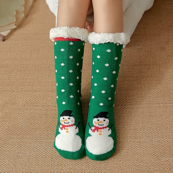 Hot Sales Womens Crew Socks Under $5 GIJNRIUIUA Multicolor Crew Socks Women's Winter Soft Warm Fuzzy Fleece-Lined Grippers Slipper Socks Running Socks