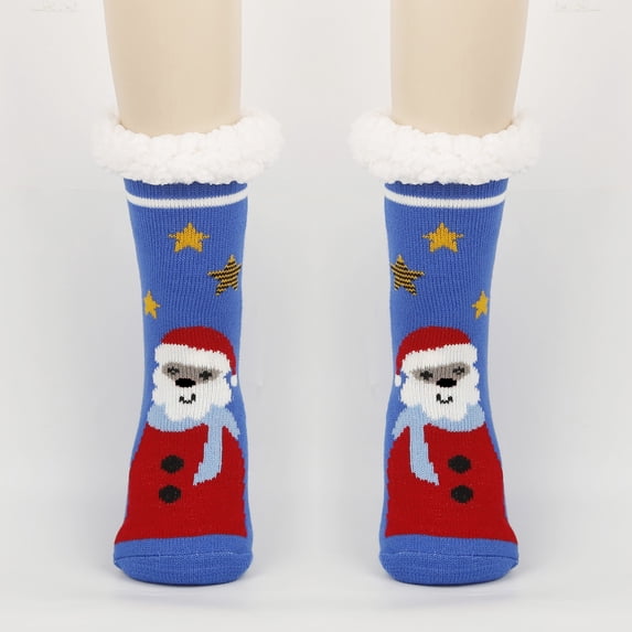 Hot Sales Womens Cute Crew Socks Under $5 GIJNRIUIUA Sky Blue Crew Socks Winter Winter Christmas Anti Fleece Thickened Lamb Socks Slippers Socks Ankle Socks