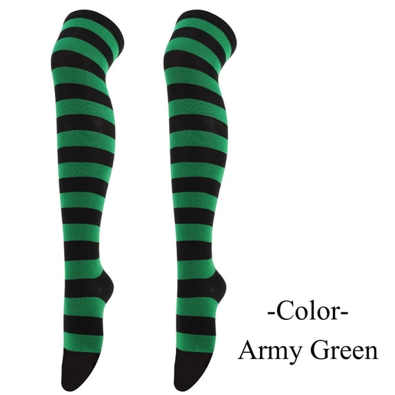 Hot Sales Womens Knee High Socks Under $2 GIJNRIUIUA 1 Pair Christmas High Long Stockings for Womens Over Knee Socks Christmas Party Socks Knee High Long Striped Stocking Socks