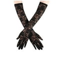 thumbnail image 1 of Hot Sales Womens Long Gloves GIJNRIUIUA Under $4 Floral Lace Gloves for Wedding Opera Party 1920S Flapper Lace Gloves Stretchy Adult Size Black Gloves & Mittens, 1 of 6