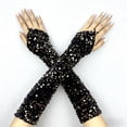 thumbnail image 1 of Hot Sales Womens Long Gloves GIJNRIUIUA Under $4 Sparkly Sequin Gloves Long Velvet Length Arm Sleeves Wedding Prom Gloves for Women Gold Gloves & Mittens, 1 of 4