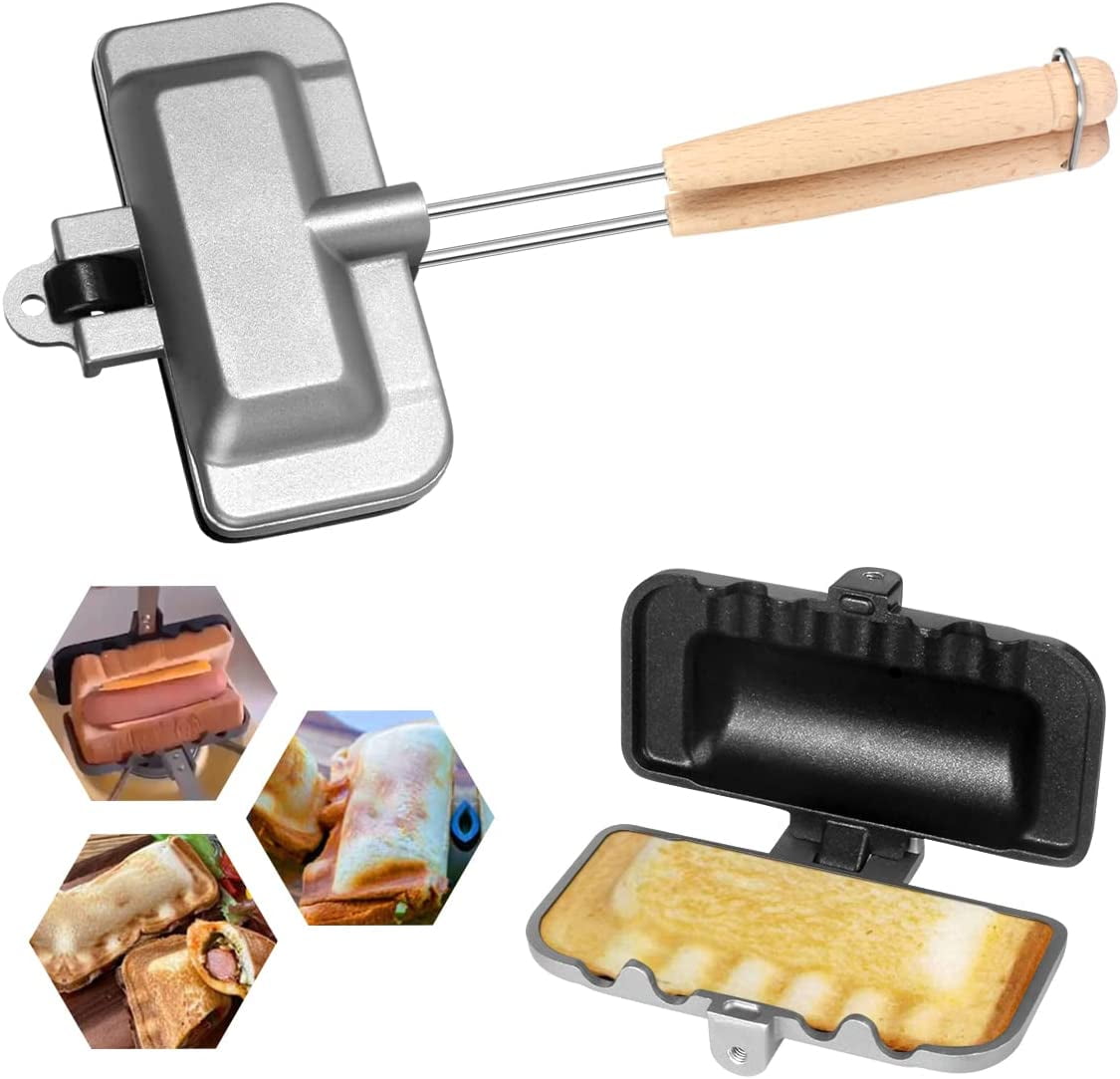 Nikou Sandwich Maker Doppelseitig - Antihaft-Backform Für Sandwiches Und Hot Dogs