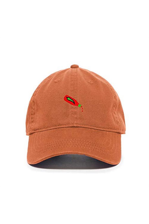 Hot Sauce Bottle Baseball Cap Embroidered Cotton Adjustable Dad Hat Orange