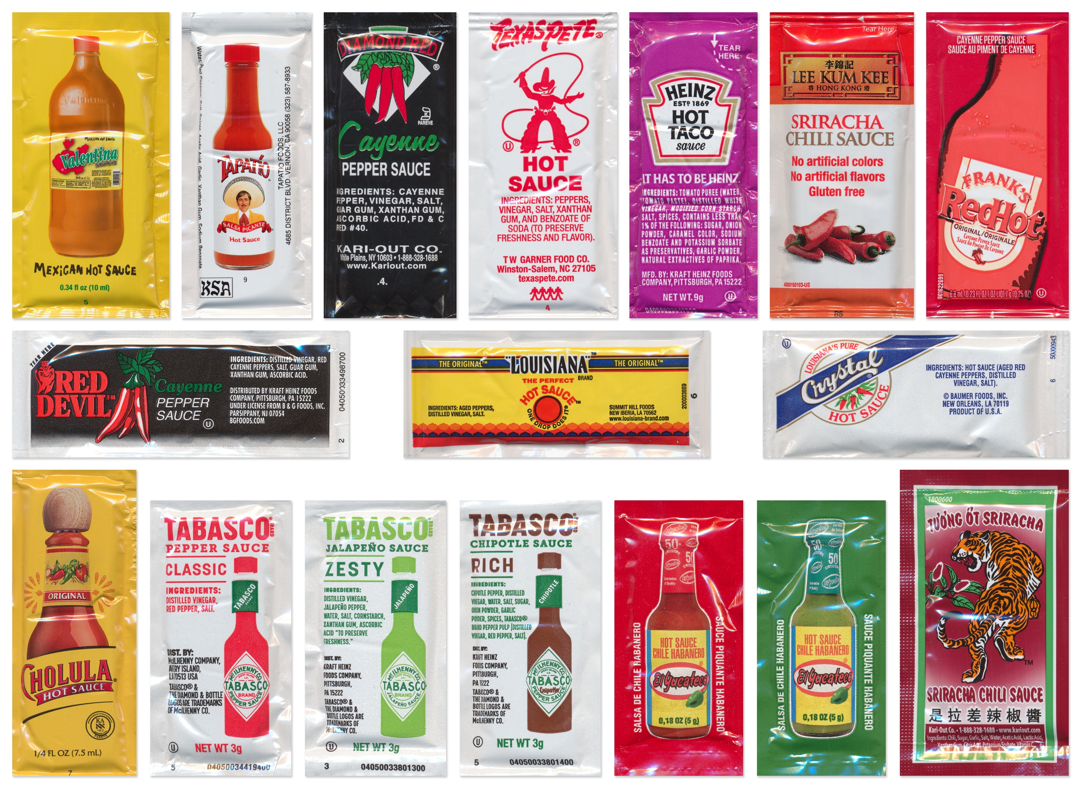 Hot Sauce Packets Variety Pack 60Count