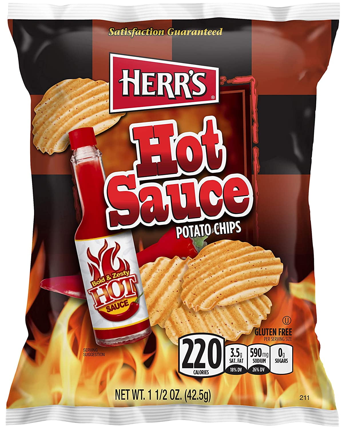 Hot Sauce Potato Chips, 1 Ounce 42 per case.