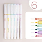 Hot Sell!Flair Pens,Highlighters,6 Pack Pastel Highlighters Set Chisel Tip Highlighters Assorted Colors No BleedBible Study Journaling QuickDry Ideal Gre,Glitter Markers,Aesthetic Pens