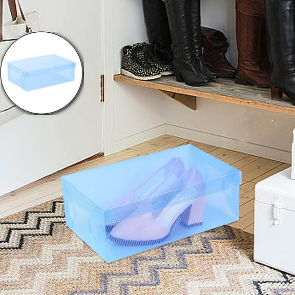 Hot-Sell-Foldable--Plastic-Shoe-Boxes--Organizer-Storage-Stackable-Tidy-Box OR
