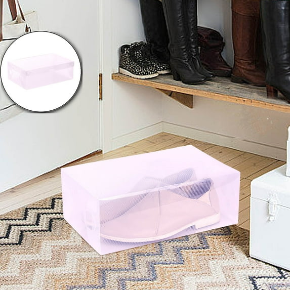 Hot-Sell-Foldable--Plastic-Shoe-Boxes--Organizer-Storage-Stackable-Tidy-Box OR