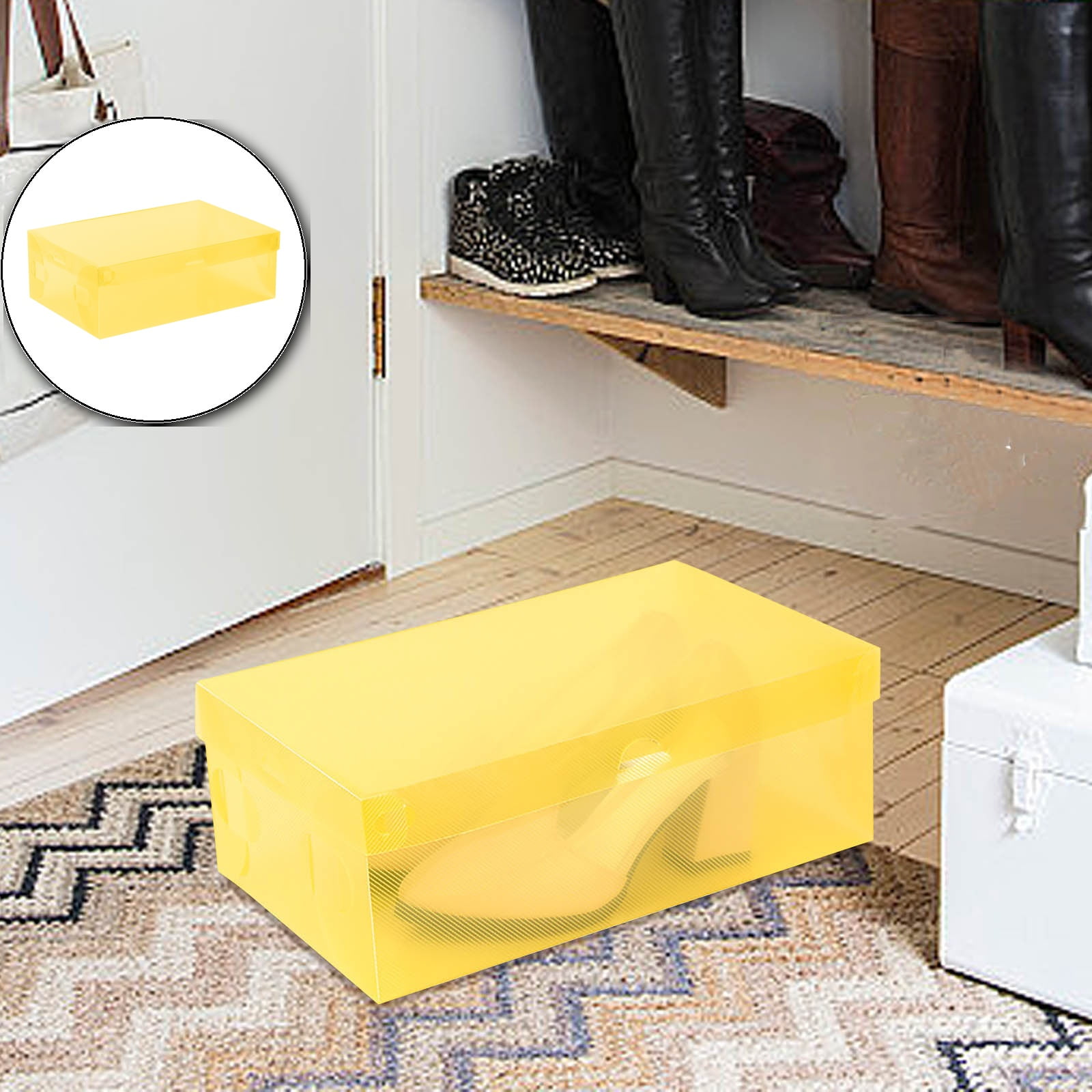 Hot-Sell-Foldable--Plastic-Shoe-Boxes--Organizer-Storage-Stackable-Tidy ...