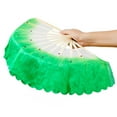 thumbnail image 1 of Hot Sell Long Imitation Dancer Practice Belly Dancing Fan Rayon Silk Fans Long Silk Fans Silk Fans GREEN 36CM, 1 of 1