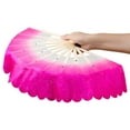 thumbnail image 1 of Hot Sell Long Imitation Dancer Practice Belly Dancing Fan Rayon Silk Fans Long Silk Fans Silk Fans ROSE 36CM, 1 of 1