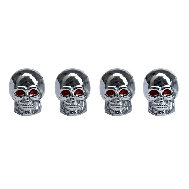 Hot Sell Red Eyes Skull Tyre Tire Air Valve Stem Dust Caps For Car Bike