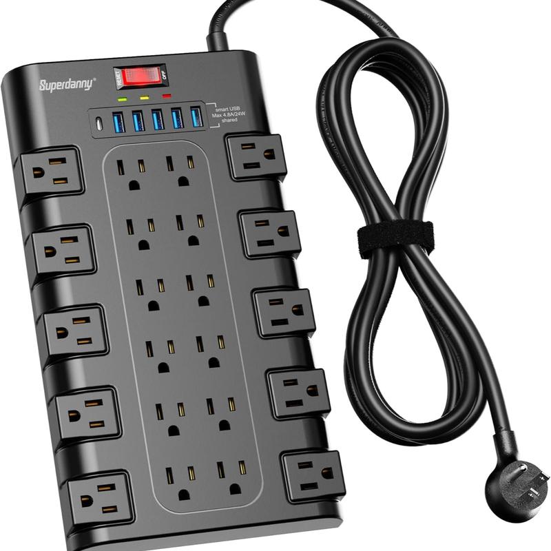 【Hot Selling】28in1 Surge Protector, SUPERDANNY Power Strip with 22