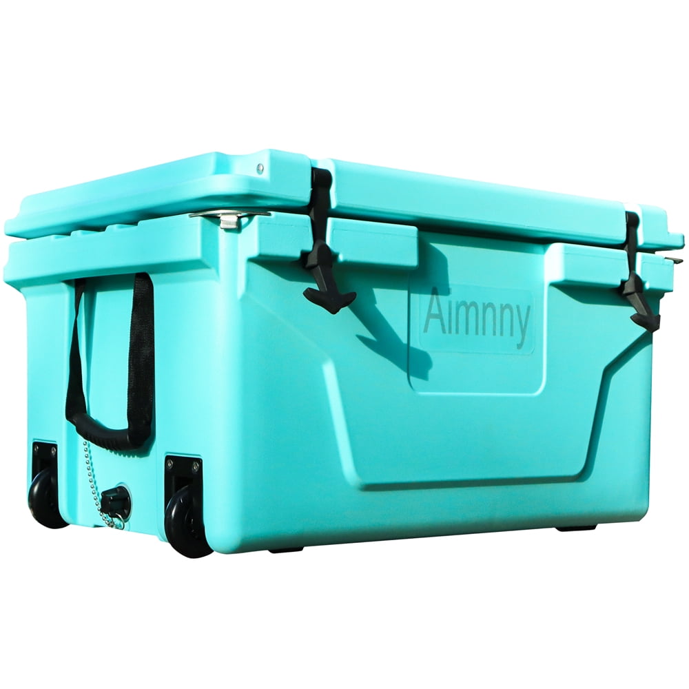 Btmway 65 qt. Khaki Outdoor Portable Camping Cooler with Wheels, Ice Chest with 54 Can Capacity, Keeps Ice for Up to 5 Days, Green
