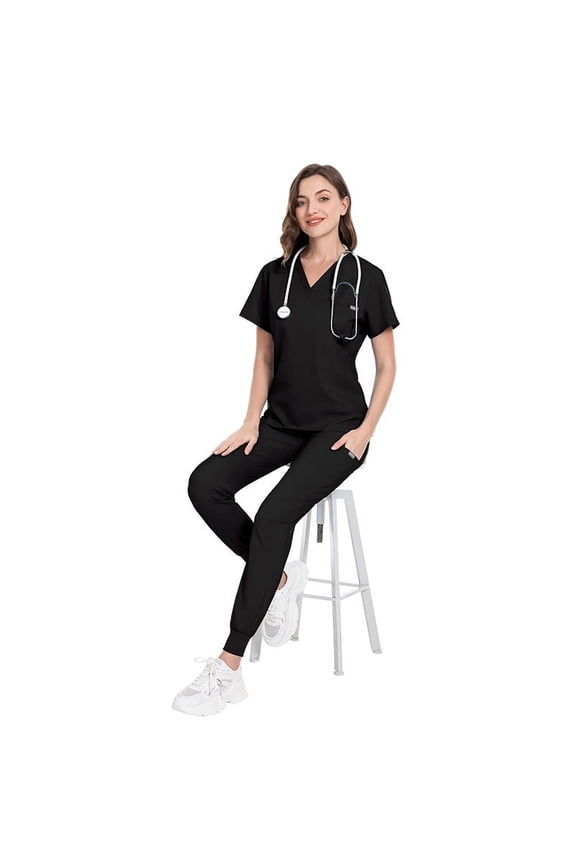 Hot - Selling Breathable V - Neck Scrubs - Lightweight Short - Sleeved Work Uniforms for Women. Split - Style Sets