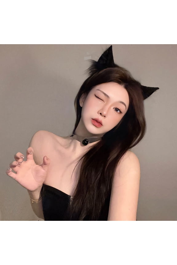 Hot Selling Cat Ear Headband Cosplay Realistic 3D Animal Ears Cute Plush Ears for Women Photo Decoration Hair Accessories Christmas Halloween Party Costume